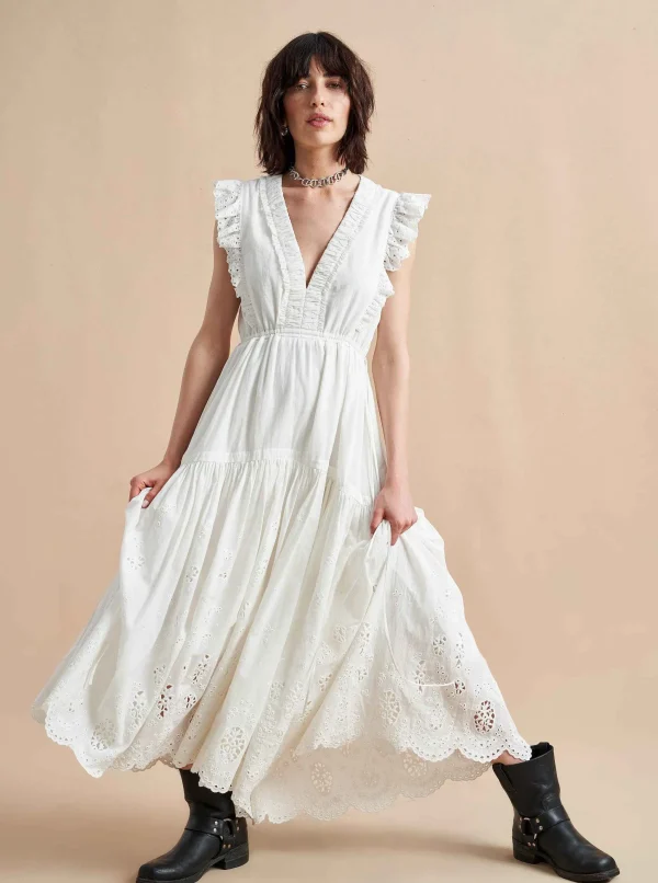 Hot Pointelle Marta Dress Women Midi Dresses