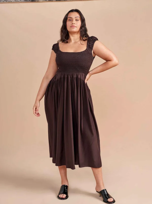 Fashion Silk Vivian Dress Women Midi Dresses