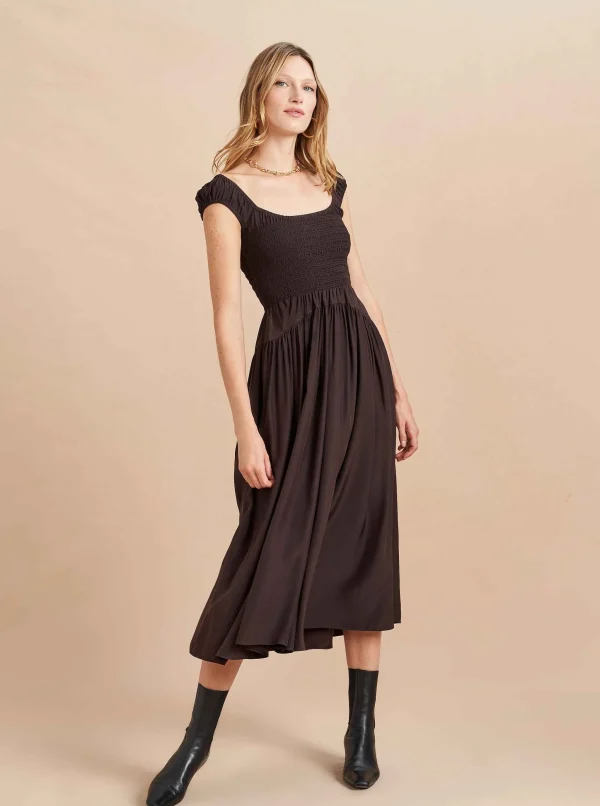 Fashion Silk Vivian Dress Women Midi Dresses