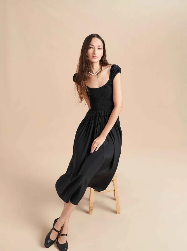 Sale Silk Vivian Dress Women Midi Dresses