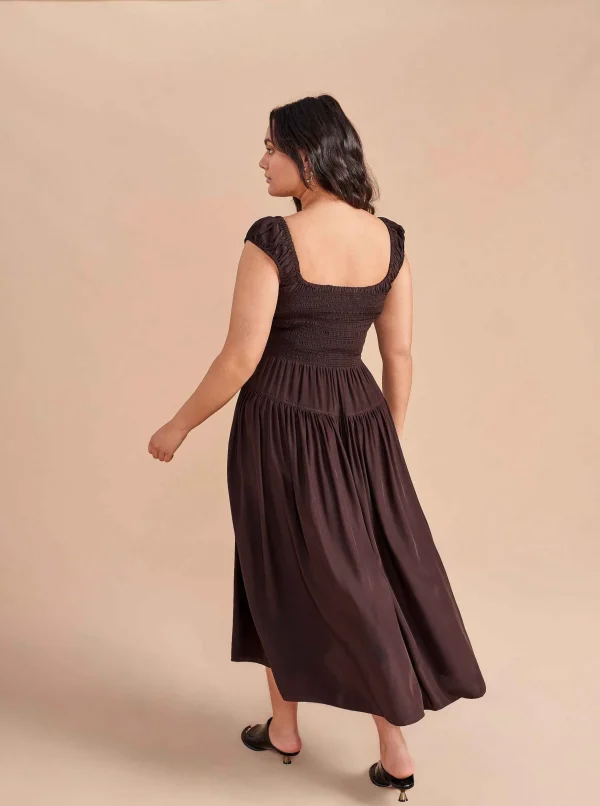 Fashion Silk Vivian Dress Women Midi Dresses