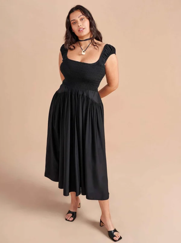 Sale Silk Vivian Dress Women Midi Dresses